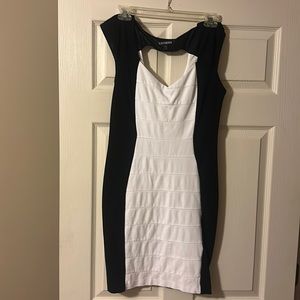 Express Black and White Cut Out Dress